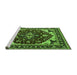 Sideview of Machine Washable Oriental Green Industrial Area Rugs, wshurb558grn