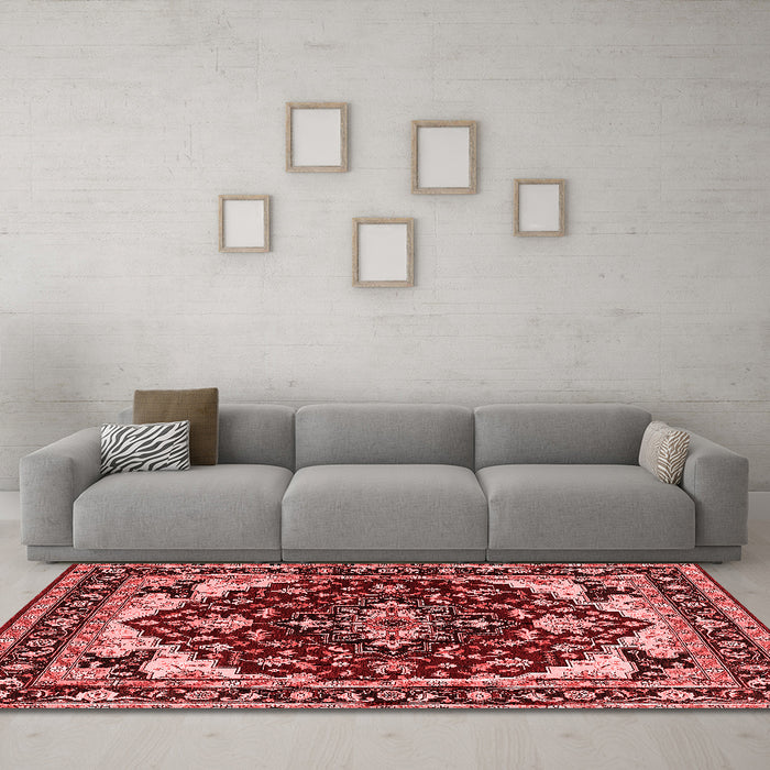 Industrial Red Washable Rugs