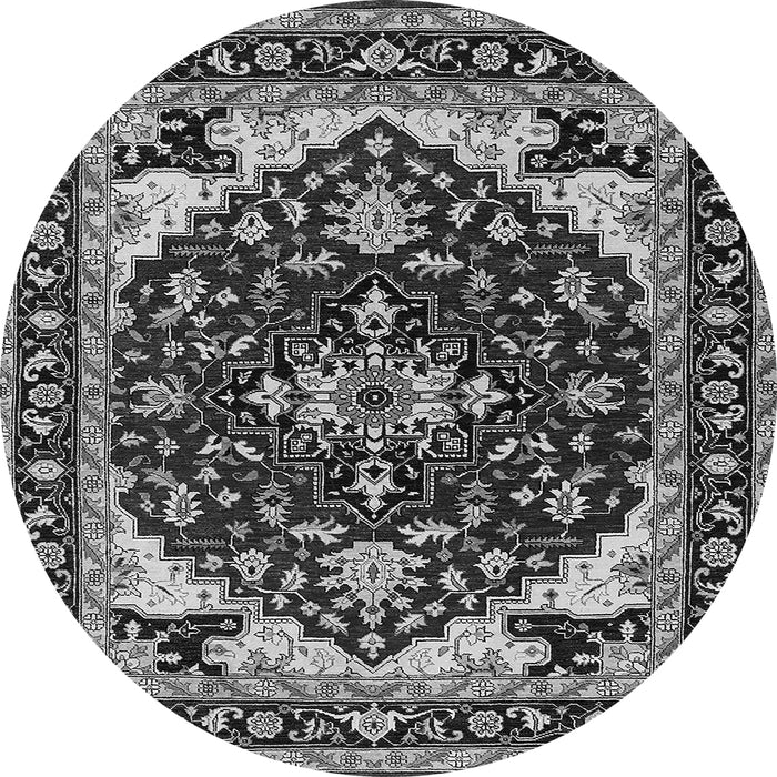 Round Oriental Gray Industrial Rug, urb558gry
