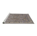 Sideview of Machine Washable Industrial Modern Sandstone Brown Rug, wshurb559