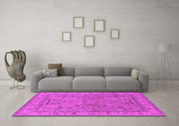 Machine Washable Oriental Pink Industrial Rug, wshurb559pnk