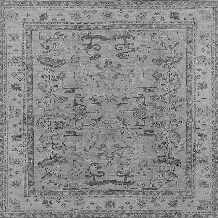 Square Machine Washable Oriental Gray Industrial Rug, wshurb559gry