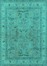 Oriental Turquoise Industrial Rug, urb559turq