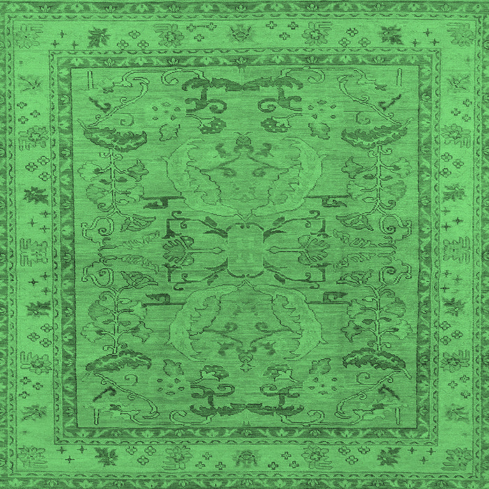 Square Oriental Emerald Green Industrial Rug, urb559emgrn
