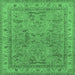 Square Oriental Emerald Green Industrial Rug, urb559emgrn