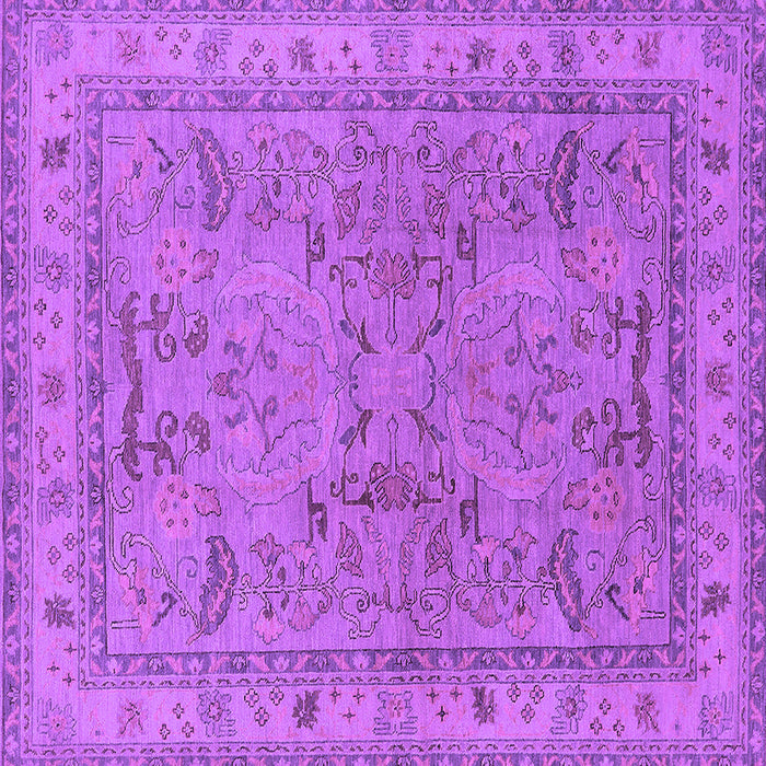 Square Machine Washable Oriental Purple Industrial Area Rugs, wshurb559pur