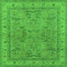 Square Oriental Green Industrial Rug, urb559grn