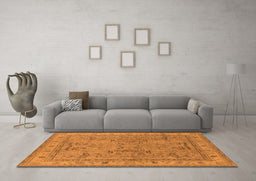 Machine Washable Oriental Orange Industrial Area Rugs in a Living Room, wshurb559org