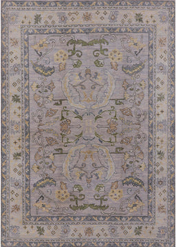 Mid-Century Modern Sandstone Brown Oriental Rug, urb559