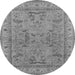 Round Oriental Gray Industrial Rug, urb559gry