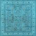 Square Oriental Light Blue Industrial Rug, urb559lblu