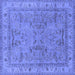 Square Oriental Blue Industrial Rug, urb559blu