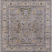 Square Mid-Century Modern Sandstone Brown Oriental Rug, urb559