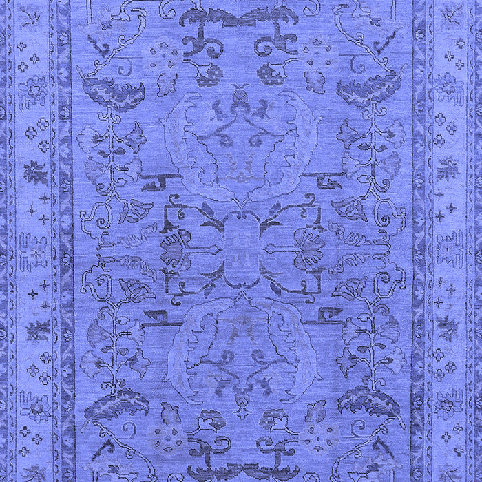 Machine Washable Oriental Blue Industrial Rug, wshurb559blu