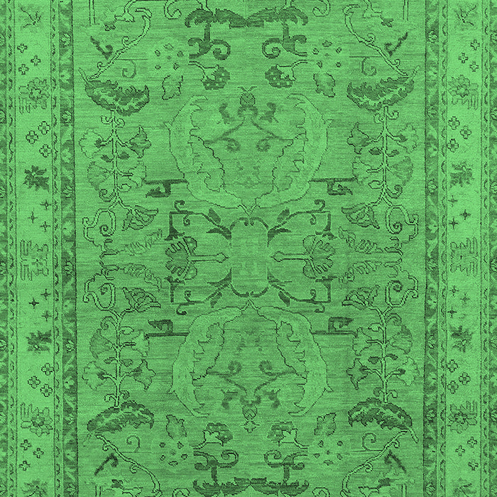 Machine Washable Oriental Emerald Green Industrial Area Rugs, wshurb559emgrn