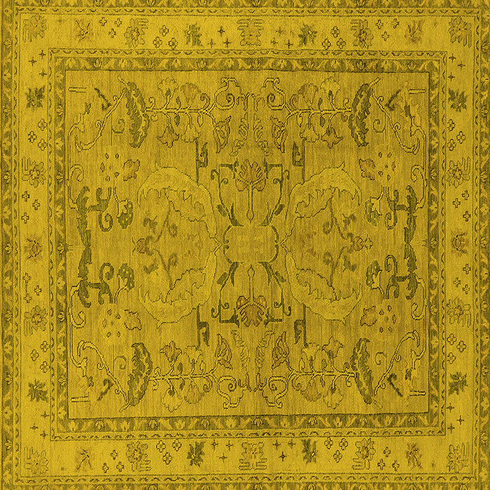 Square Oriental Yellow Industrial Rug, urb559yw