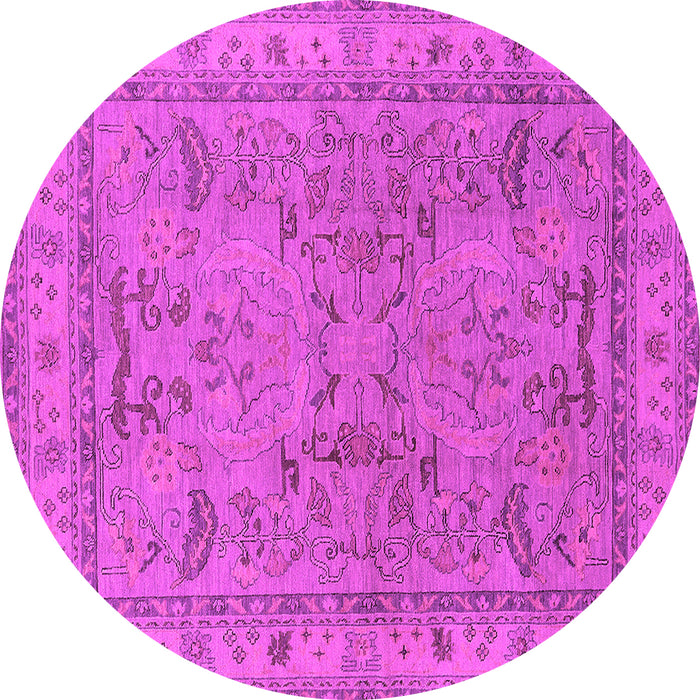 Round Machine Washable Oriental Pink Industrial Rug, wshurb559pnk