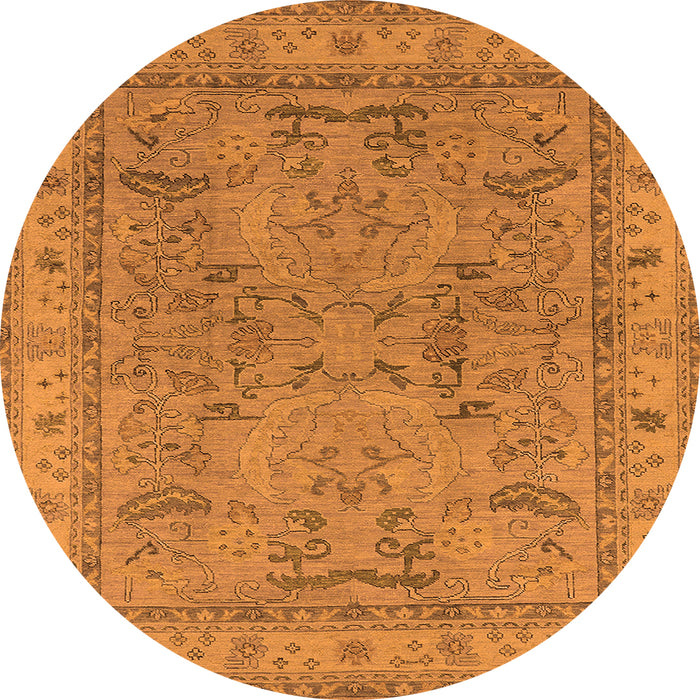 Round Oriental Orange Industrial Rug, urb559org