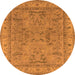 Round Oriental Orange Industrial Rug, urb559org