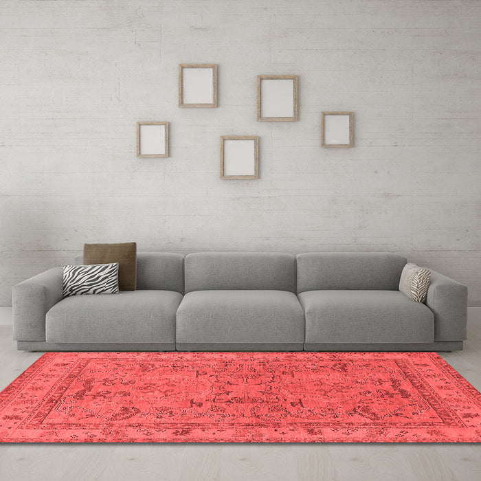 Industrial Red Washable Rugs
