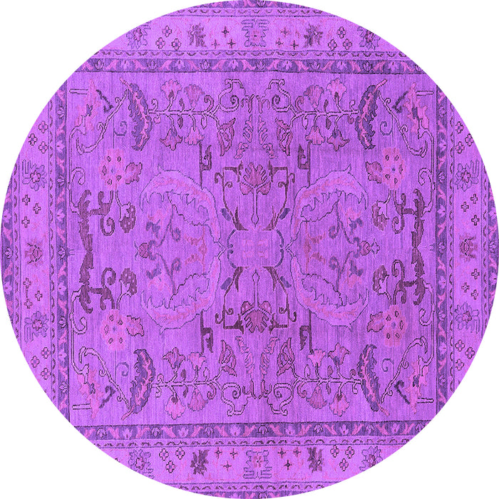 Round Oriental Purple Industrial Rug, urb559pur