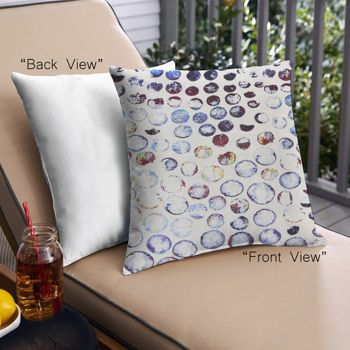 Front View of Mid-Century Modern Urban Square Off White Beige Throw Pillow, 18 inch by 18 inch, pwurb55