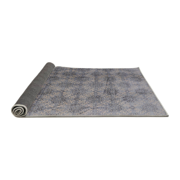 Sideview of Mid-Century Modern Mist Blue Oriental Rug, urb560