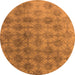 Round Machine Washable Oriental Orange Industrial Area Rugs, wshurb560org