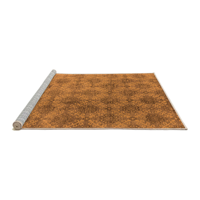 Sideview of Machine Washable Oriental Orange Industrial Area Rugs, wshurb560org