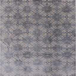 Square Machine Washable Industrial Modern Mist Blue Rug, wshurb560