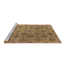 Sideview of Machine Washable Oriental Brown Industrial Rug, wshurb560brn