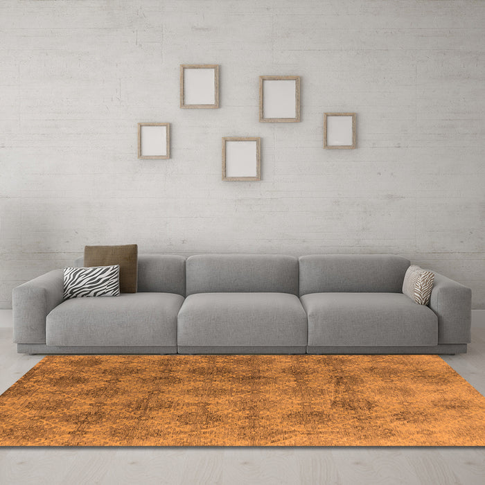 Machine Washable Oriental Orange Industrial Area Rugs in a Living Room, wshurb560org