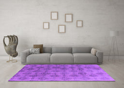Machine Washable Oriental Purple Industrial Area Rugs in a Living Room, wshurb560pur