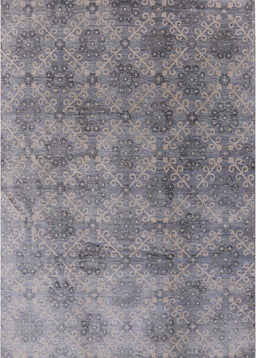 Machine Washable Industrial Modern Mist Blue Rug, wshurb560
