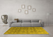Machine Washable Oriental Yellow Industrial Rug in a Living Room, wshurb560yw