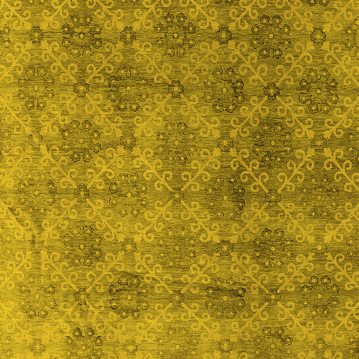 Machine Washable Oriental Yellow Industrial Rug, wshurb560yw