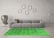 Machine Washable Oriental Green Industrial Area Rugs in a Living Room,, wshurb560grn