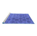 Sideview of Machine Washable Oriental Blue Industrial Rug, wshurb560blu