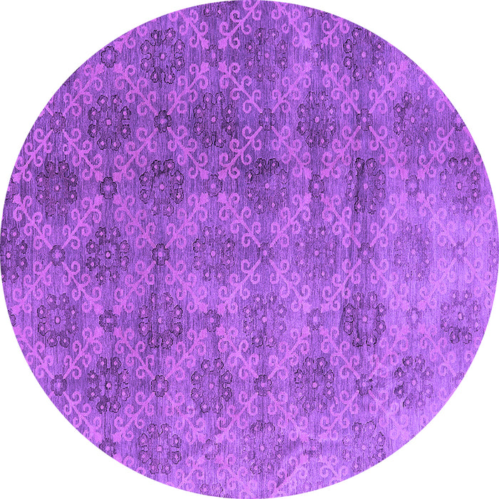 Round Oriental Purple Industrial Rug, urb560pur