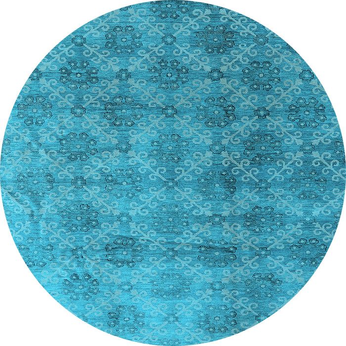Round Oriental Light Blue Industrial Rug, urb560lblu