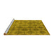 Sideview of Machine Washable Oriental Yellow Industrial Rug, wshurb560yw