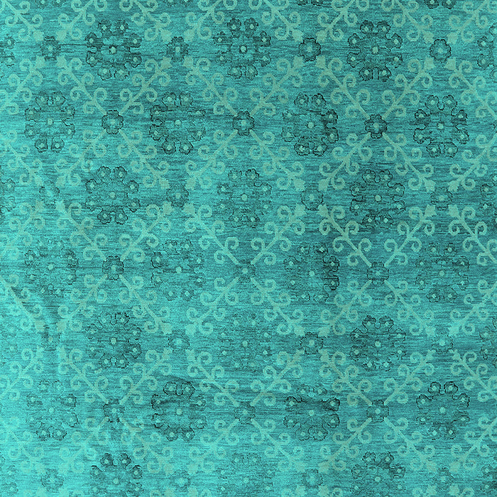Machine Washable Oriental Turquoise Industrial Area Rugs, wshurb560turq