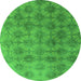 Round Oriental Green Industrial Rug, urb560grn