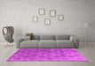 Machine Washable Oriental Pink Industrial Rug in a Living Room, wshurb560pnk