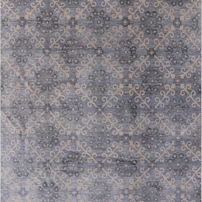 Mid-Century Modern Mist Blue Oriental Rug, urb560