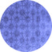 Round Oriental Blue Industrial Rug, urb560blu