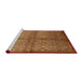 Sideview of Machine Washable Industrial Modern Tomato Red Rug, wshurb561