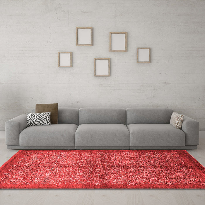 Industrial Red Washable Rugs