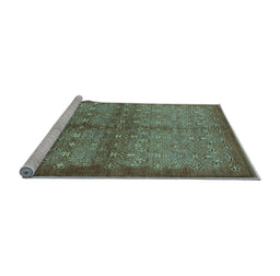 Sideview of Machine Washable Oriental Light Blue Industrial Rug, wshurb561lblu