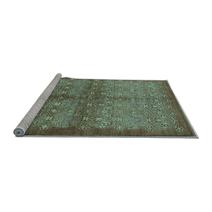 Sideview of Machine Washable Oriental Light Blue Industrial Rug, wshurb561lblu